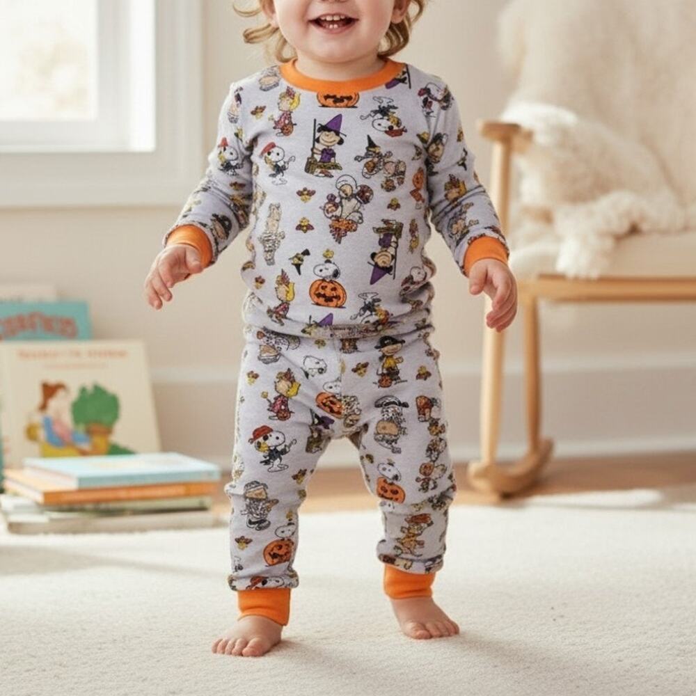 Peanuts Halloween Characters 2 Piece Long Sleeve Pajama Set Toddlers Size 4T NWT